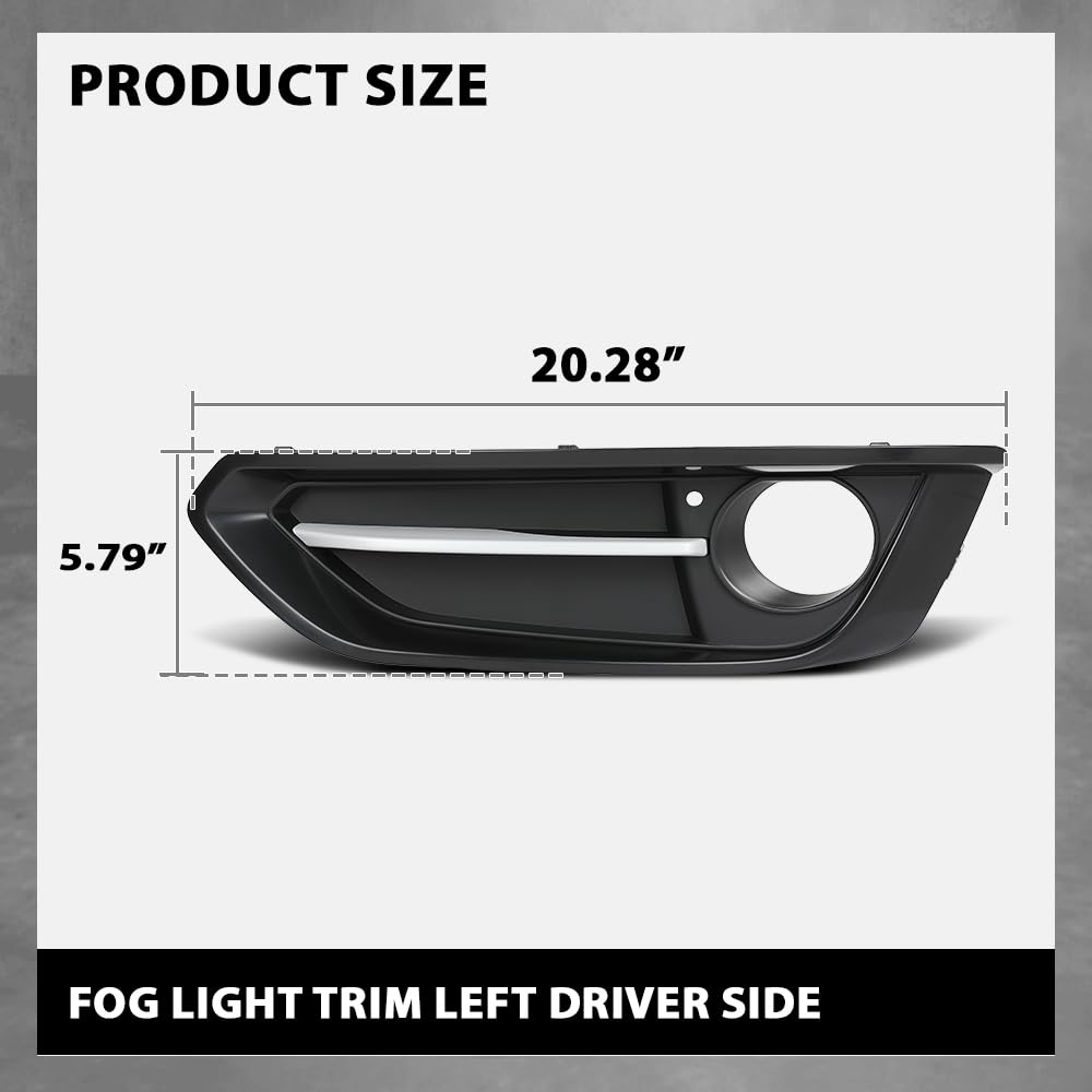 G-PLUS Front Fog Light Cover Trim Driving Lamp Driver Left Side Compatible with BMW 230i xDrive Base 2017-2021 For Sport Line Models Without M Sport Package 51117343731, BM1038163 Black