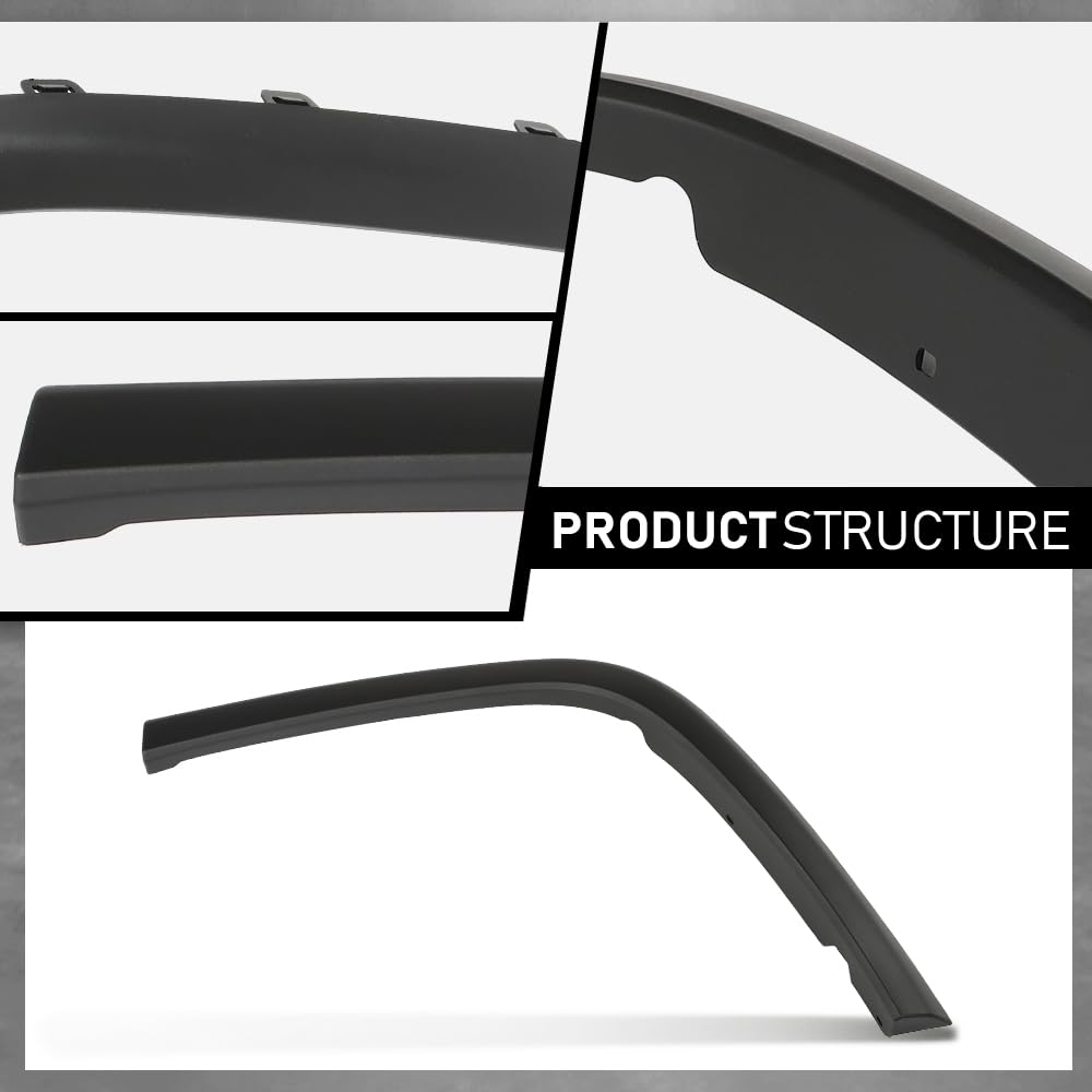 G-PLUS Rear Left Fender Flares Compatible with Jeep Grand Cherokee 2011-2021 Wheel Opening Molding Arch Trim 1MP35RXFAH Black