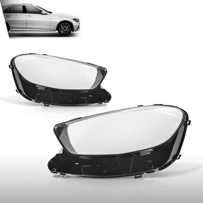 G-PLUS Headlight Lens Cover Compatible with Benz W213 E-Class E200 E350 E350e E450 2021-2023 Left & Right Pair Front Headlamp Lens Cover Clear