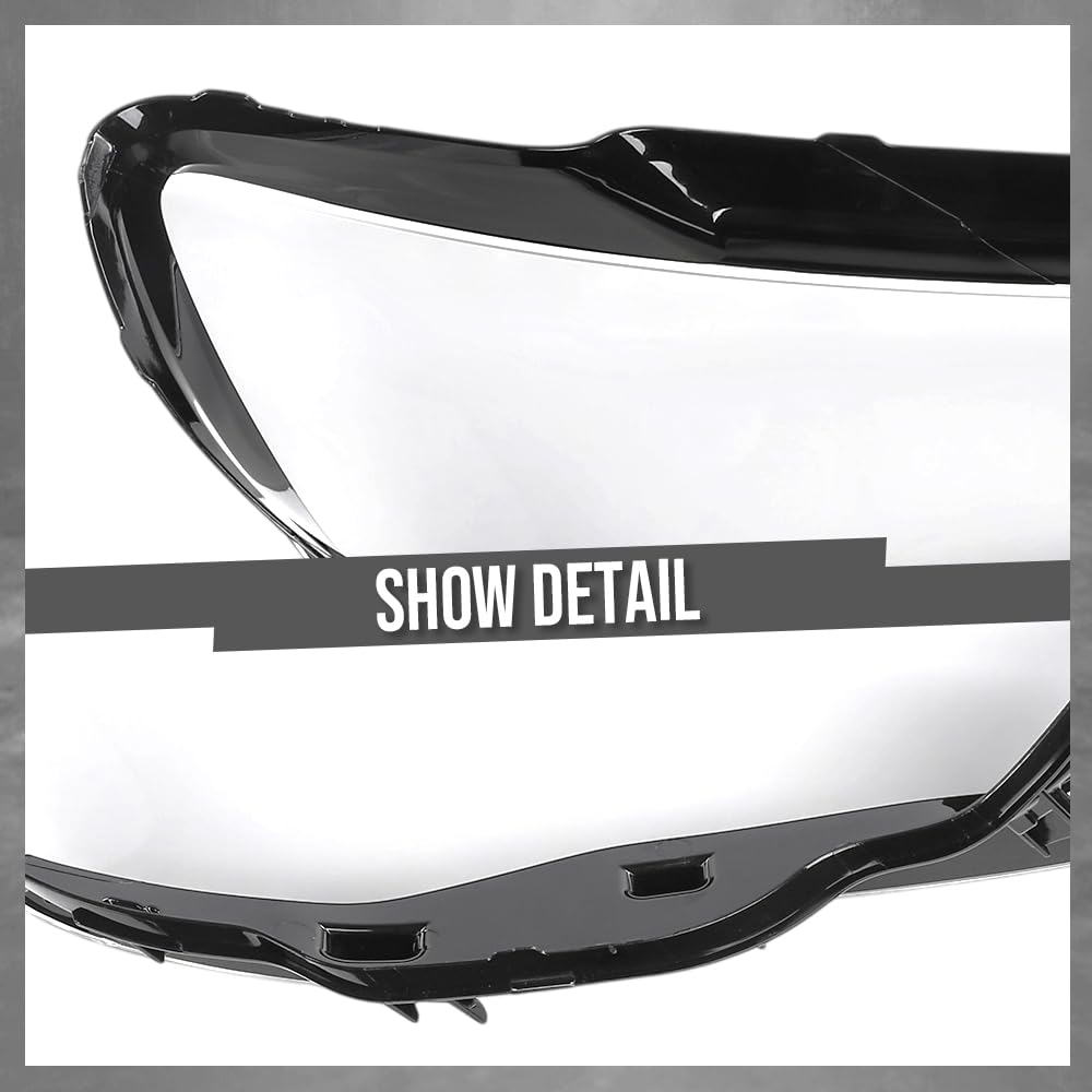 G-PLUS Headlight Lens Cover Compatible with Audi A3 2013-2016 8V0941003 Left Side Front Headlamp Lens Cover Clear