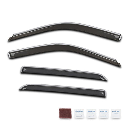 G-PLUS in-Channel Side Window Vent Visor Deflectors Rain Guards Compatible with Dodge Ram 1500 Classic Body Style Crew Cab 2019-2024; Fit Dodge Ram 2500 & 3500 Mega & Crew Cab 2010-2025 4 PCS Smoky