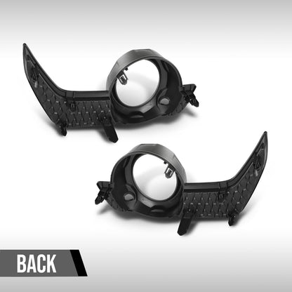 G-PLUS Fog Light Trim Set Left & Right w/Fog Light Hole Compatible with Toyota 4Runner (submodel: Limited, SR5) 2014 2015 2016 2017 2018 2019 2020 5212735100, 5212835080 Black