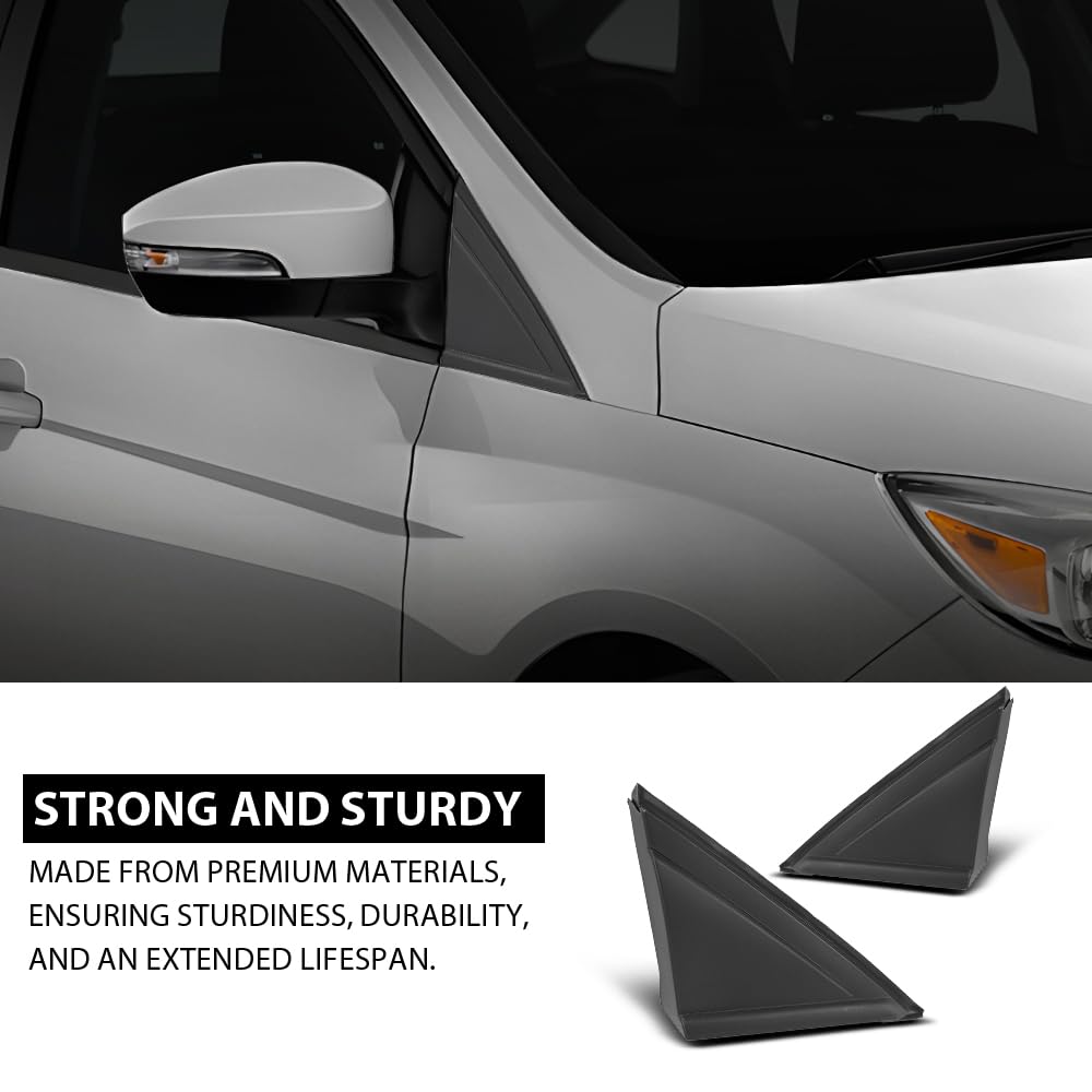 G-PLUS Pair Window Mirror Fender Corner Molding Cap Triangle, Compatible with Ford Focus 2012-2018, LH & RH Side 2PCS, CP9Z16004A, CP9Z16003A