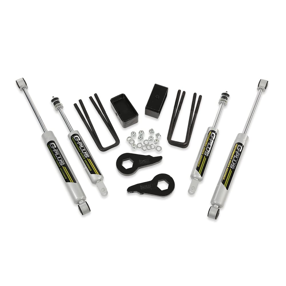 G-PLUS 1.5-2" Lift Kit Compatible with 1999-2006 4WD Chevy Silverado/GMC Sierra 1500 2007-2007 4WD Chevy Silverado/GMC Sierra 1500 Classic 28330 1.5-2" Leveling Suspension kit