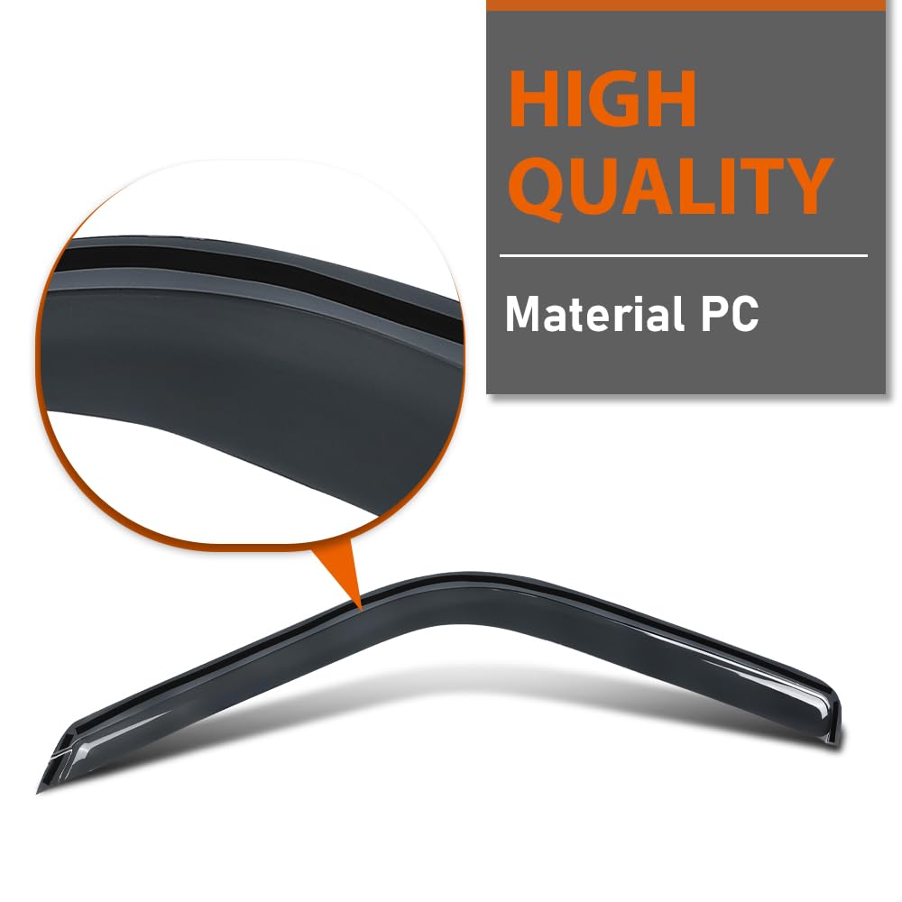 G-PLUS Out-Channel Mount Ventvisor Window Deflectors Compatible with Chevy/GMC C/ K1500/ 2500/3500 Standard Cab 1988-1999 2 PCS Smoky