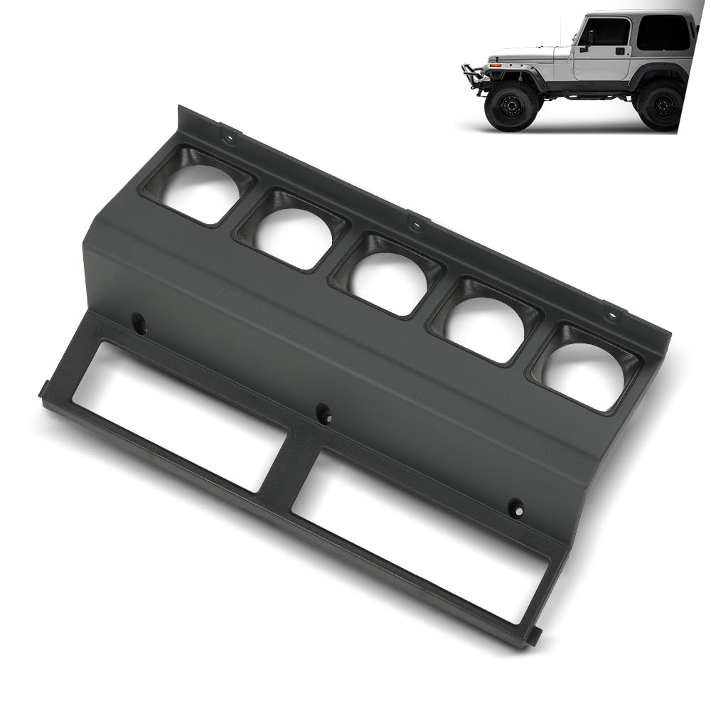 G-PLUS Center Gauge Radio Dash Bezel Trim Compatible with Jeep Wrangler YJ 1987-1995 Gray