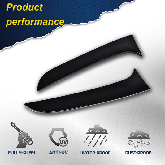 G-PLUS Rear Window Spoiler Side Wing Trim Cover Compatible with 2015-2017 BMW 1 Series F20 (Glossy Black)