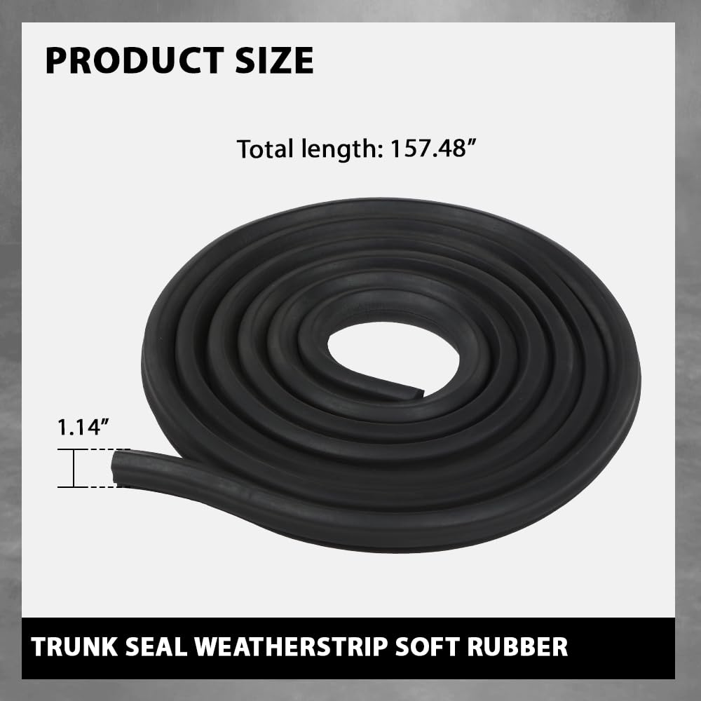 G-PLUS Trunk Seal Weatherstrip Soft Rubber Compatible with Buick 1964-1974,Compatible with Chevy 1962-1974,Fit Olds 1964-1972,Fit Pontiac 1964-1972 Black