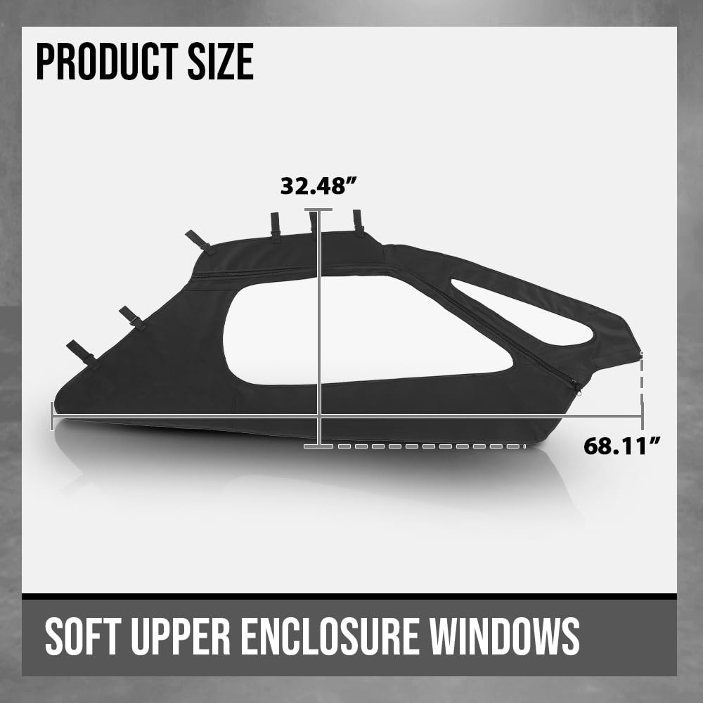 G-PLUS Soft Upper Doors Cab Enclosure Windows Fit RZR PRO XP Ultimate/Premium 2022-2024 2884664 Black
