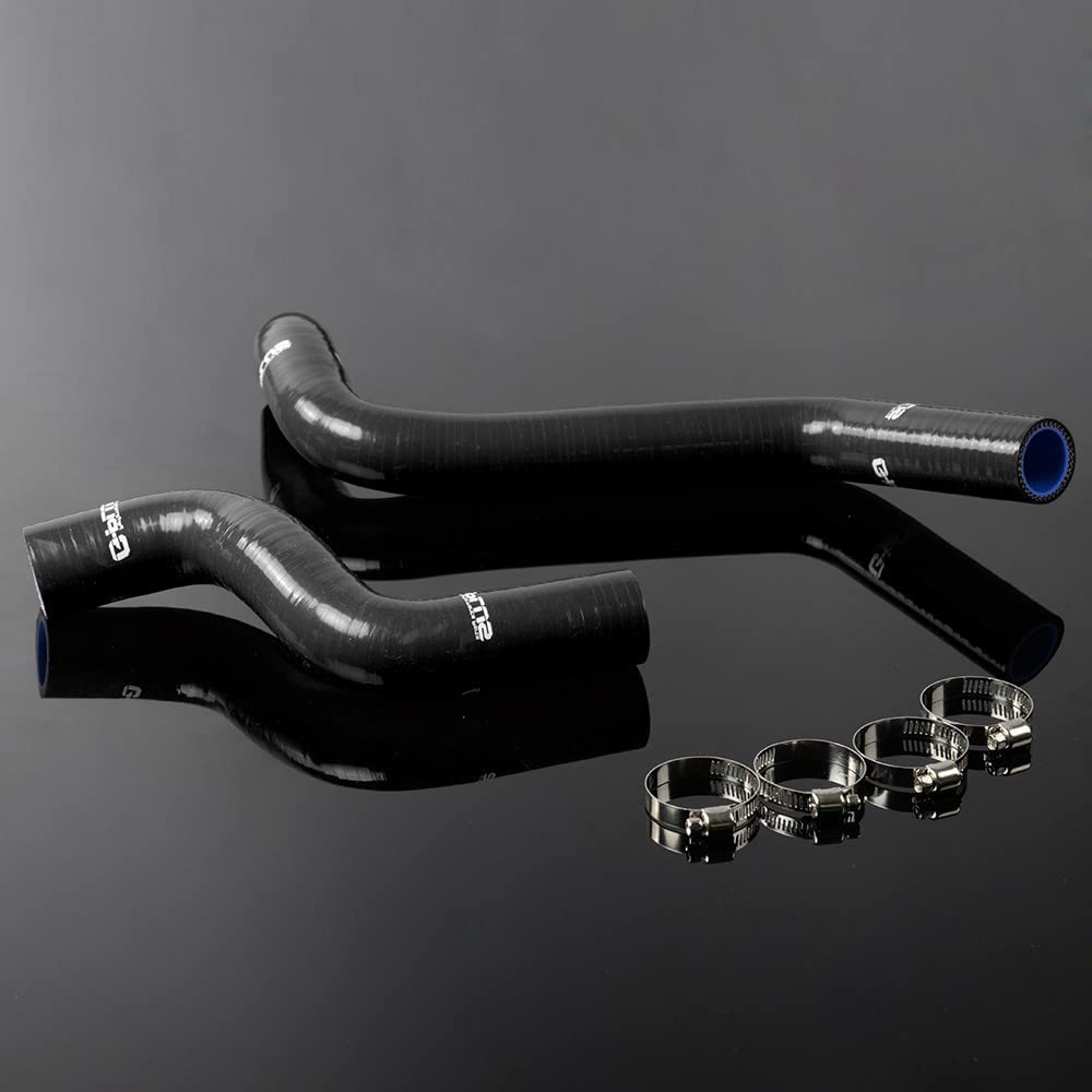 G-PLUS Silicone Radiator Coolant Hose Kit Clamps Compatible With Toyota EP91 Starlet Glanza V-Type 4E-FTE 1996-1999,Black