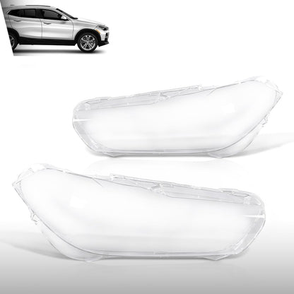 G-PLUS Headlight Lens Cover Compatible with BMW X2 F39 2018-2023 Left & Right Pair Front Headlamp Lens Cover Clear