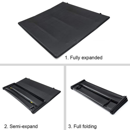 Soft Top T3 Tri-Fold Truck Tonneau Cover Replacement for Toyota Tacoma 2016 2017 2018 2019 2020 2021 | Fleetside 6' Bed | for Models with the Bed Rail System