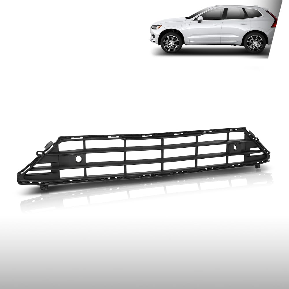 G-PLUS Front Bumper Lower Grille Center Grill Compatible with Volvo XC60 2018-2021 VO1036107, 31425175 Black