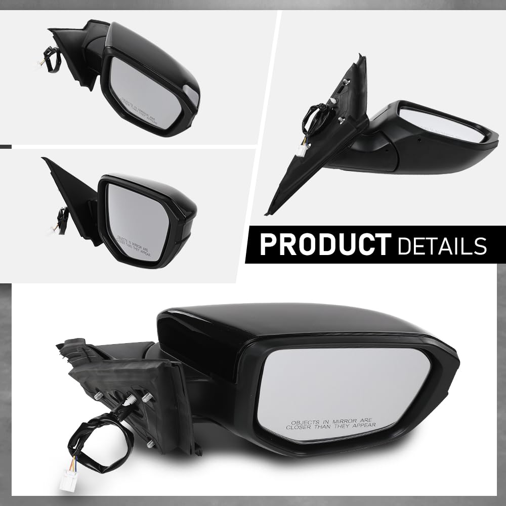 G-PLUS Power Mirror w/ 3-Pin Right Passenger Side Compatible with Honda Civic DX 2016-2020/Fit Honda Civic LX 2015-2021 Manual Folding 76208TBAA03ZA-PFM 76208TBAC03ZA-PFM Glossy Black