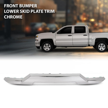G-PLUS Front Bumper Lower Skid Plate Trim Chrome Compatible with Chevy Silverado 1500 2016 2017 2018,Fit Chevy Silverado 1500 LD 2019 GM1044128, 23243083 Silver