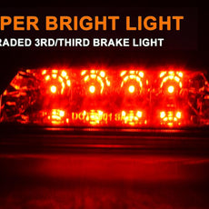 G-PLUS LED 3rd Brake Light for Jeep Cherokee 1997-2001 Chrome Housing Red Lens Close-up View