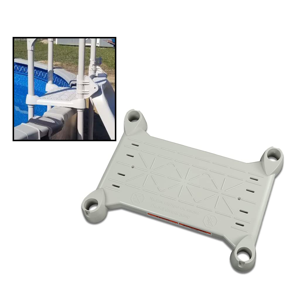 G-PLUS Platform Compatible with Above Ground BiltMor Swimming Pool Step Grey