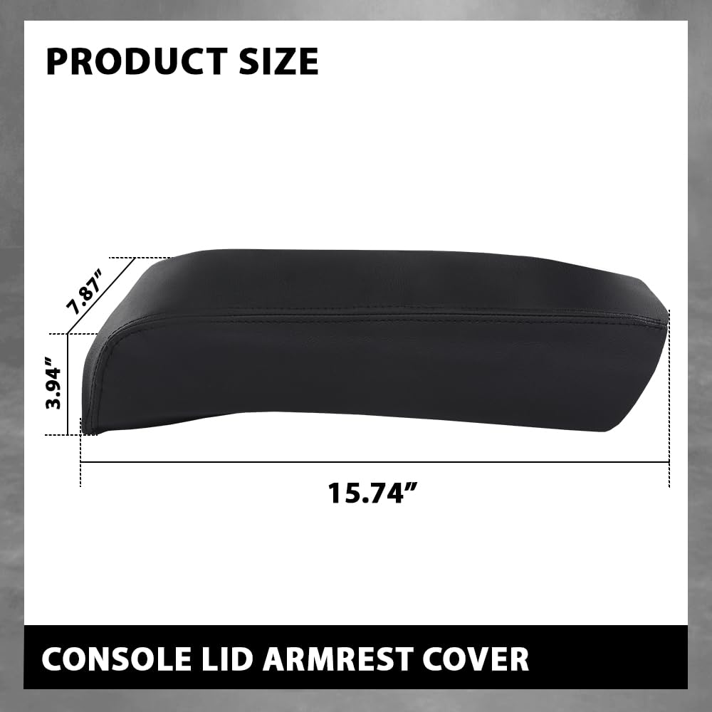 G-PLUS Center Console Cover Compatible with Ford Explorer 2011-2018 Armrest Cover Console Lid Protector Cushion Pad, Black Microfiber Leather Skin