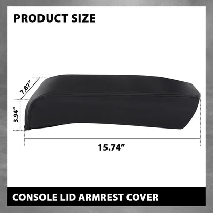G-PLUS Center Console Cover Compatible with Ford Explorer 2011-2018 Armrest Cover Console Lid Protector Cushion Pad, Black Microfiber Leather Skin