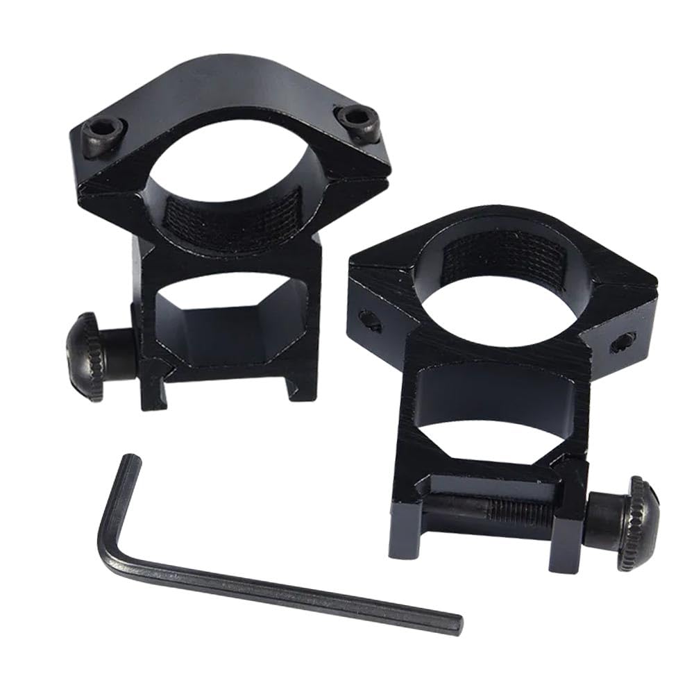 G-PLUS Scope Rings Mount Fit 1" Diameter 10mm 3/8" High Profile See-Thru Dovetail 2PCS Black