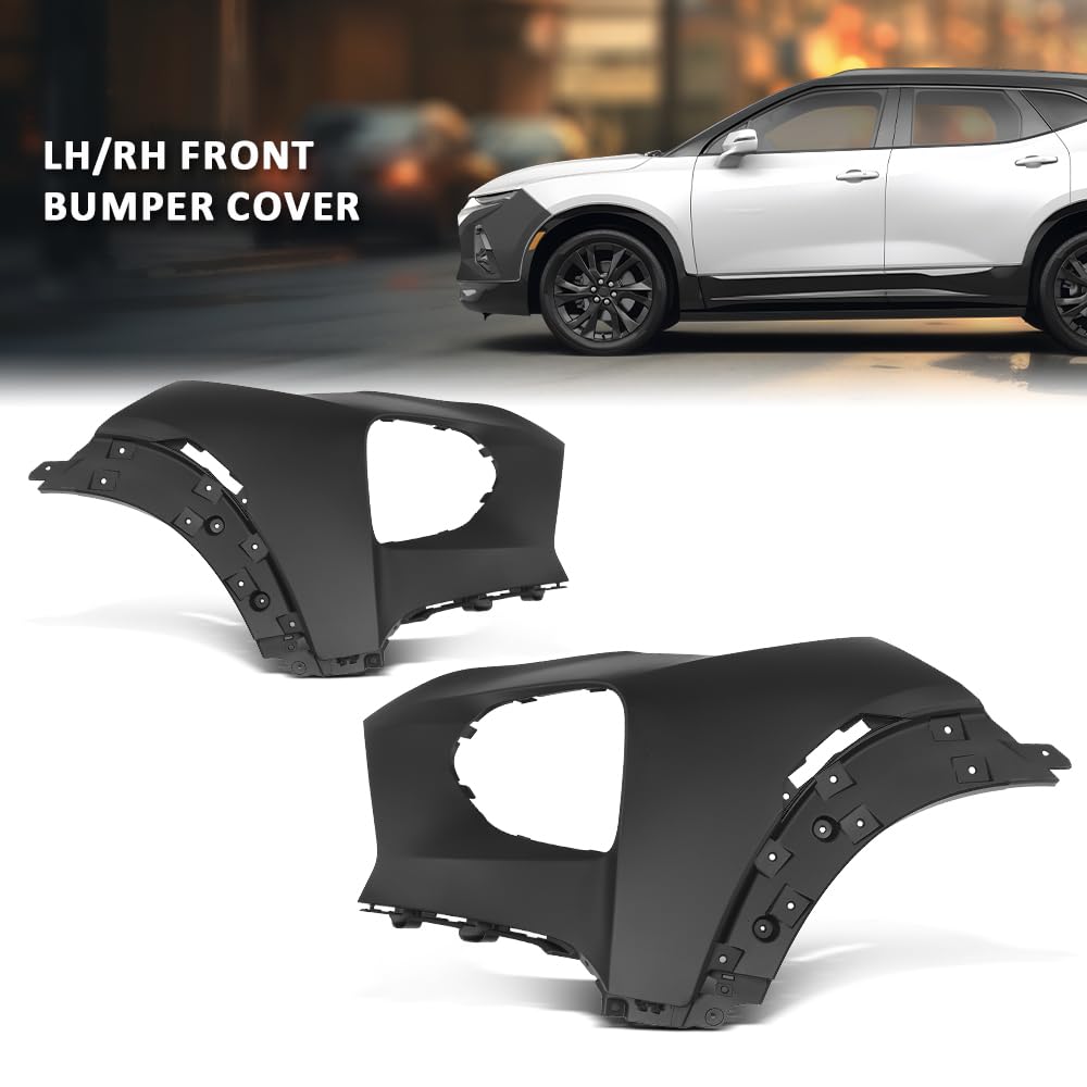 G-PLUS Front Bumper Cover Driver Left and Right Side Compatible with Chevy Trailblazer 2021-2022 NOT Fit RS Model 42749518, 42749517, 42772013, 42772012 Black