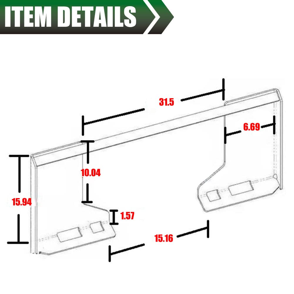 G-PLUS Skid Steer Mount Plate 5/16 Thick Heavy Duty Quick Attachment Loader Plate Replacement,Easy to Weld or Bolt to Different Accessories