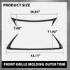G-PLUS Front Grille Molding Outer Trim Set 2pcs Compatible with LX CT200H 2014-2017 Glossy Black