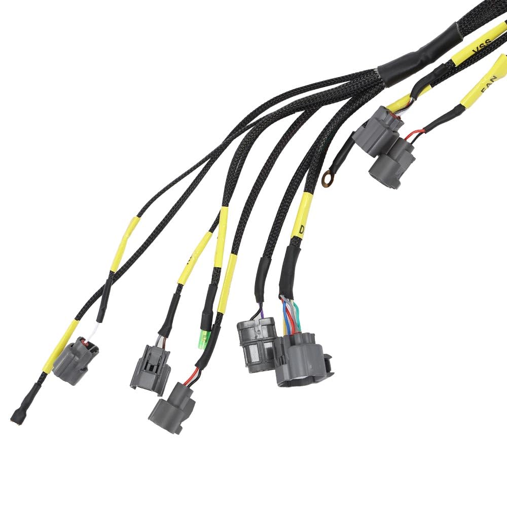 G-PLUS Tucked Engine Harness Fit Honda Civic Integra B16 B18 D16&B/D-Series OBD1 Tucked Budget Engine Harness w/OBD1 Dist/Inj/Alt & 92-95 ECU Plugs CNCH-0BD1-1