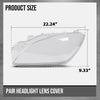 G-PLUS Headlight Lens Cover Compatible with Benz ML-Class W166 ML350 ML400 2011-2015 A1668207359, A1668205559 Left & Right Front Headlamp Lens Cover Clear