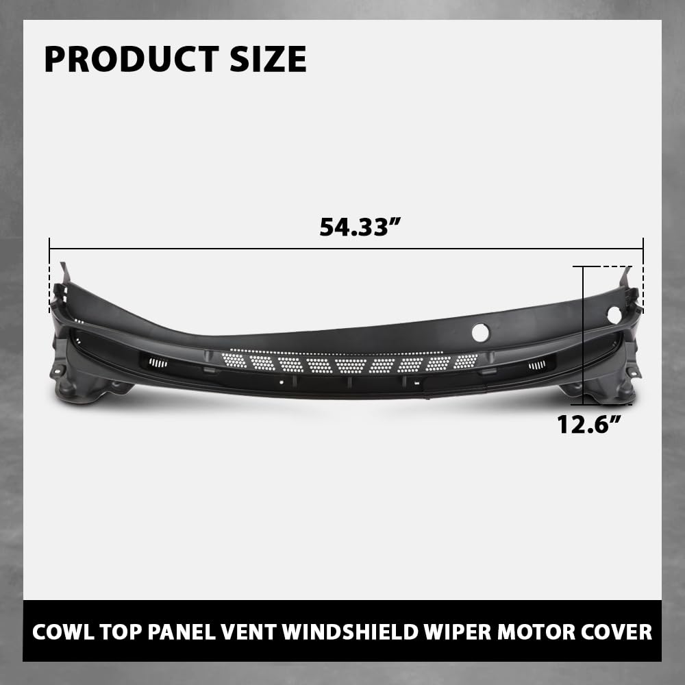 G-PLUS Cowl Top Panel Vent Windshield Wiper Motor Cover Compatible with Elantra 2014-2016 Black
