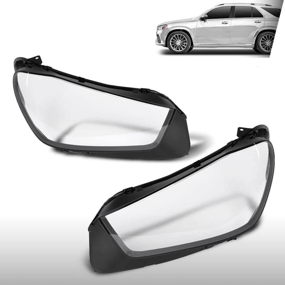 G-PLUS Headlight Lens Cover Compatible with Benz GLE W167 2020-2023 Left & Right Front Headlamp Lens Cover Clear