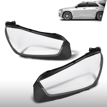 G-PLUS Headlight Lens Cover Compatible with Benz GLE W167 2020-2023 Left & Right Front Headlamp Lens Cover Clear