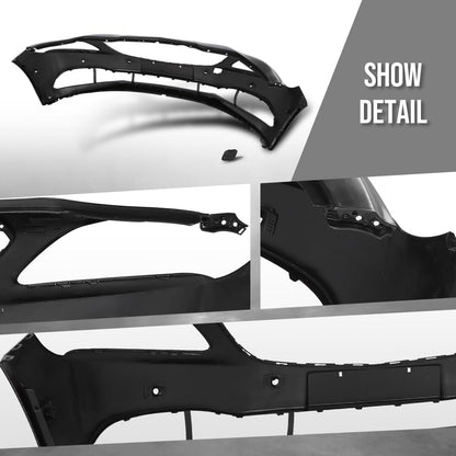 G-PLUS Front Bumper Cover Primed Compatible with Buick Lacrosse 2017 2018 2019 (with Park Assist Holes) 26243327, 26216473, 26686231, GM1000A17, Black