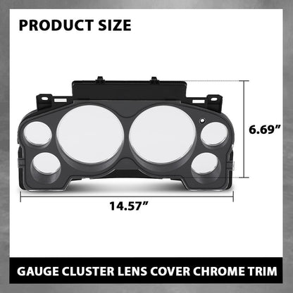 G-PLUS Gauge Cluster Lens Cover Trim Chrome Compatible with Chevy Silverado GMC Sierra Tahoe 2007-2013 10-0004B Black