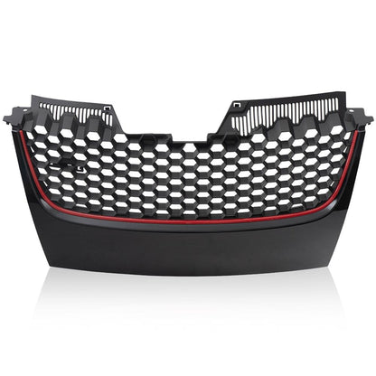 G-PLUS Front Bumper Upper Grill Grille Compatible with Volkswagen VW GTI GLI Jetta MK5 2006 2007 2008 2009 Honeycomb Style (Not Compatible with Rabbit and R32 Model)