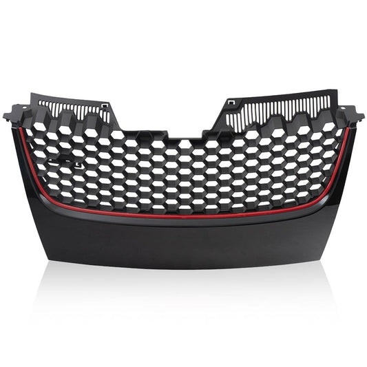 G-PLUS Front Bumper Upper Grill Grille Compatible with Volkswagen VW GTI GLI Jetta MK5 2006 2007 2008 2009 Honeycomb Style (Not Compatible with Rabbit and R32 Model)