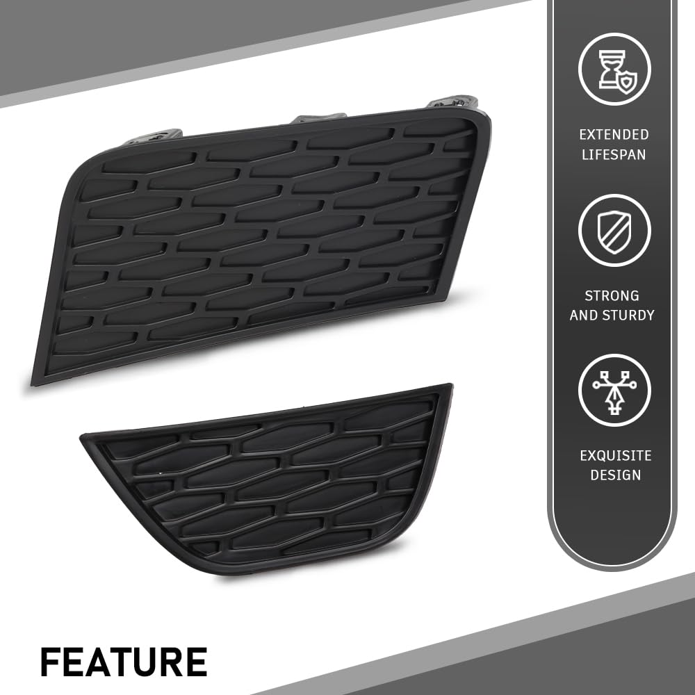 G-PLUS Left Side Front Fog Light Cover Lamp Bezel Compatible with Range Rover Evoque 2011-2015 Black