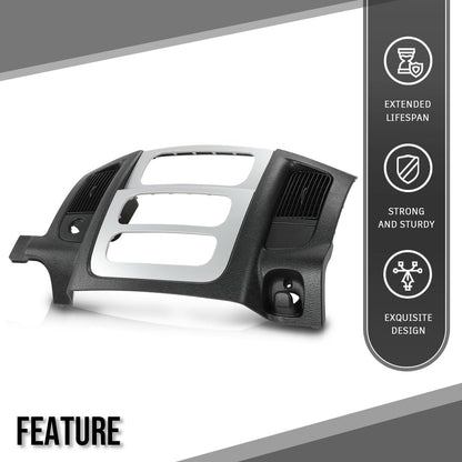 G-PLUS Center Dash Radio Bezel Climate Trim Panel Compatible with Dodge Ram 1500 2002-2005/ Ram 2500 3500 2003-2005 (w/Vents, w/o Storage)