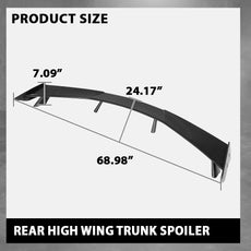 G-PLUS Trunk Spoiler Wing for Chevy Corvette C8 2020-2024 Carbon Fiber Black Side View