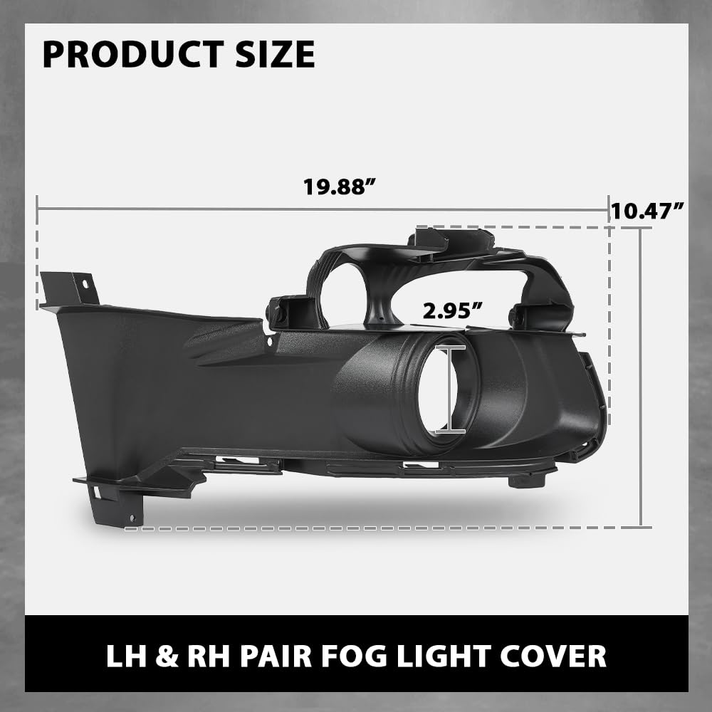 G-PLUS Pair Fog Light Cover Bezel, Compatible with Ford Mustang 2015-2017, LH Driver & RH Passenger Side 2PCS, FR3Z17E811BA, FR3Z17E810BA