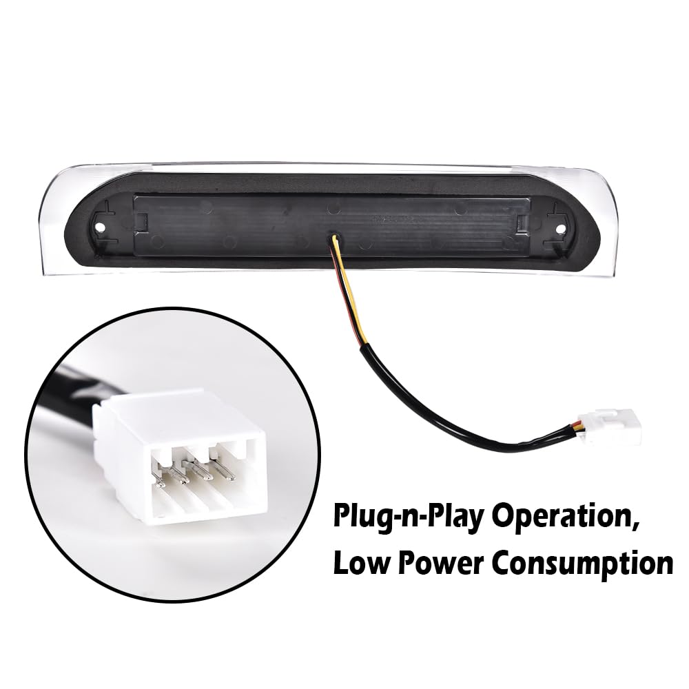 G-PLUS LED Third Brake Light Compatible With 2002-08 Dodge RAM 1500/2003-09 Dodge RAM 2500 3500,5072594AB, 5072594AD, 5072594AC 3RD LED Bar Brake/Cargo Lamp,Type I (Chrome Housing Clear Lens)