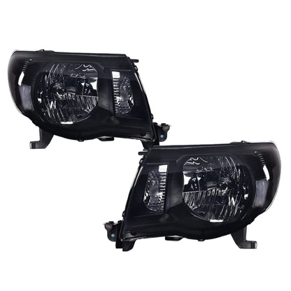 G-PLUS Headlights Compatible with Toyota Tacoma 2005-2011 Bumper Headlamps Left & Right Smoky Lens Black Housing Clear Reflector,faros delanteros