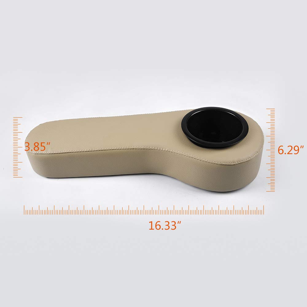 One Pair of Rear Seat Armrest with Cup Holder Universal Replacement for EZGO, for Club Car, for Yamaha and Other Golf Cart Models Beige
