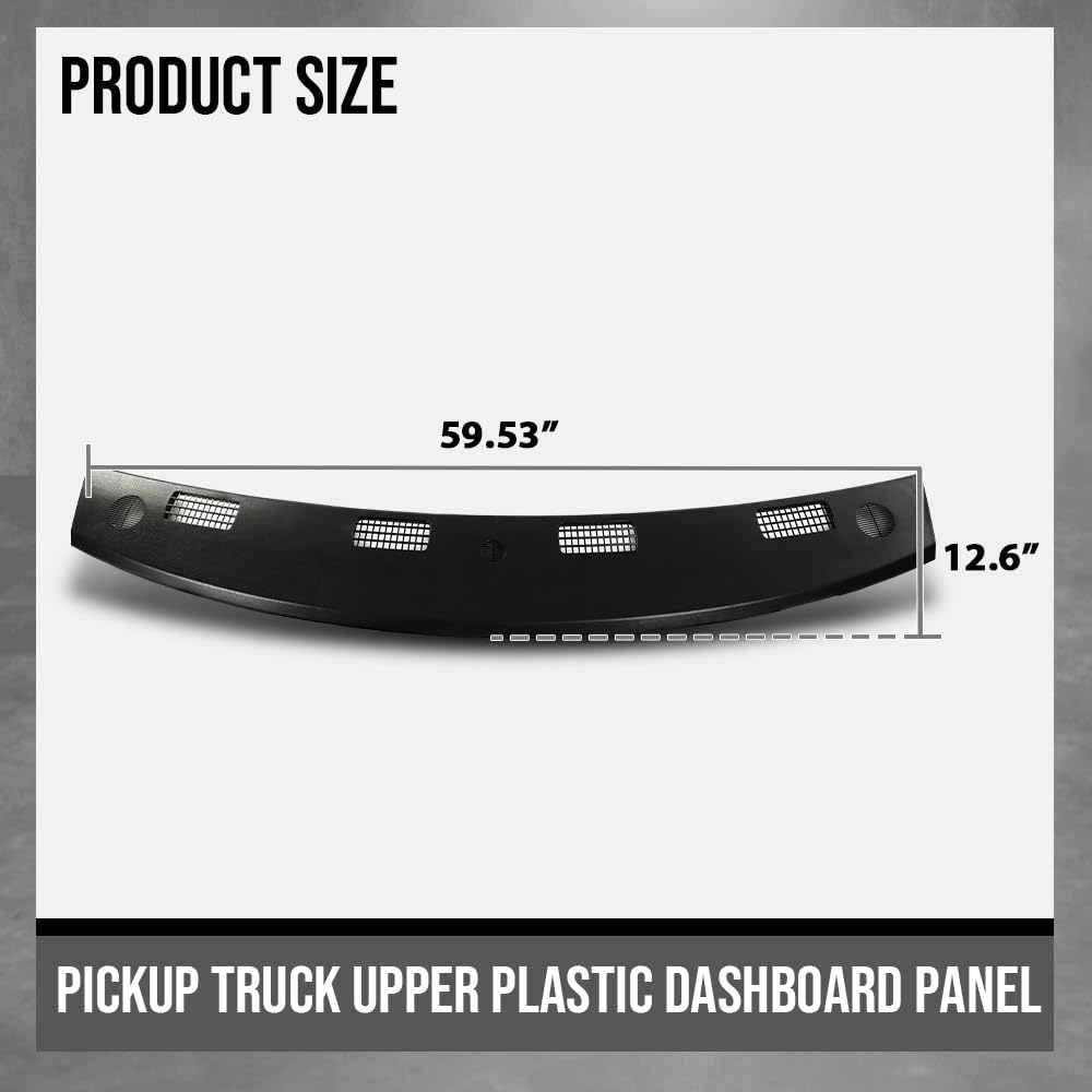 G-PLUS Upper Dashboard Panel Compatible with Dodge Ram 1500 2002-2005/ Ram 2500 3500 2003-2005 Dash Cover Cap 5GT31XDVAA, 5GT31XDVAB, 5GT31XDVAC, 926-121 Black Plastic