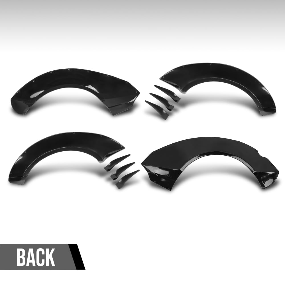 G-PLUS 4pcs Fender Flares with Front Canards Compatible with Chevy Camaro ZL1 Only 2010 2011 2012 2013 2014 2015 MB Style Black