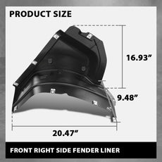 G-PLUS Fender Liner for Audi Q3 Q3 Quattro 2015-2018 Front Right Black Side View