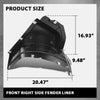 G-PLUS Fender Liner Front Passenger Right Side Compatible with Audi Q3 & Q3 Quattro 2015-2018 8U0853888D, AU1249139 Black