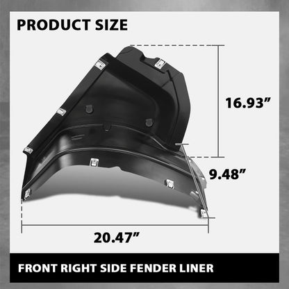 G-PLUS Fender Liner Front Passenger Right Side Compatible with Audi Q3 & Q3 Quattro 2015-2018 8U0853888D, AU1249139 Black