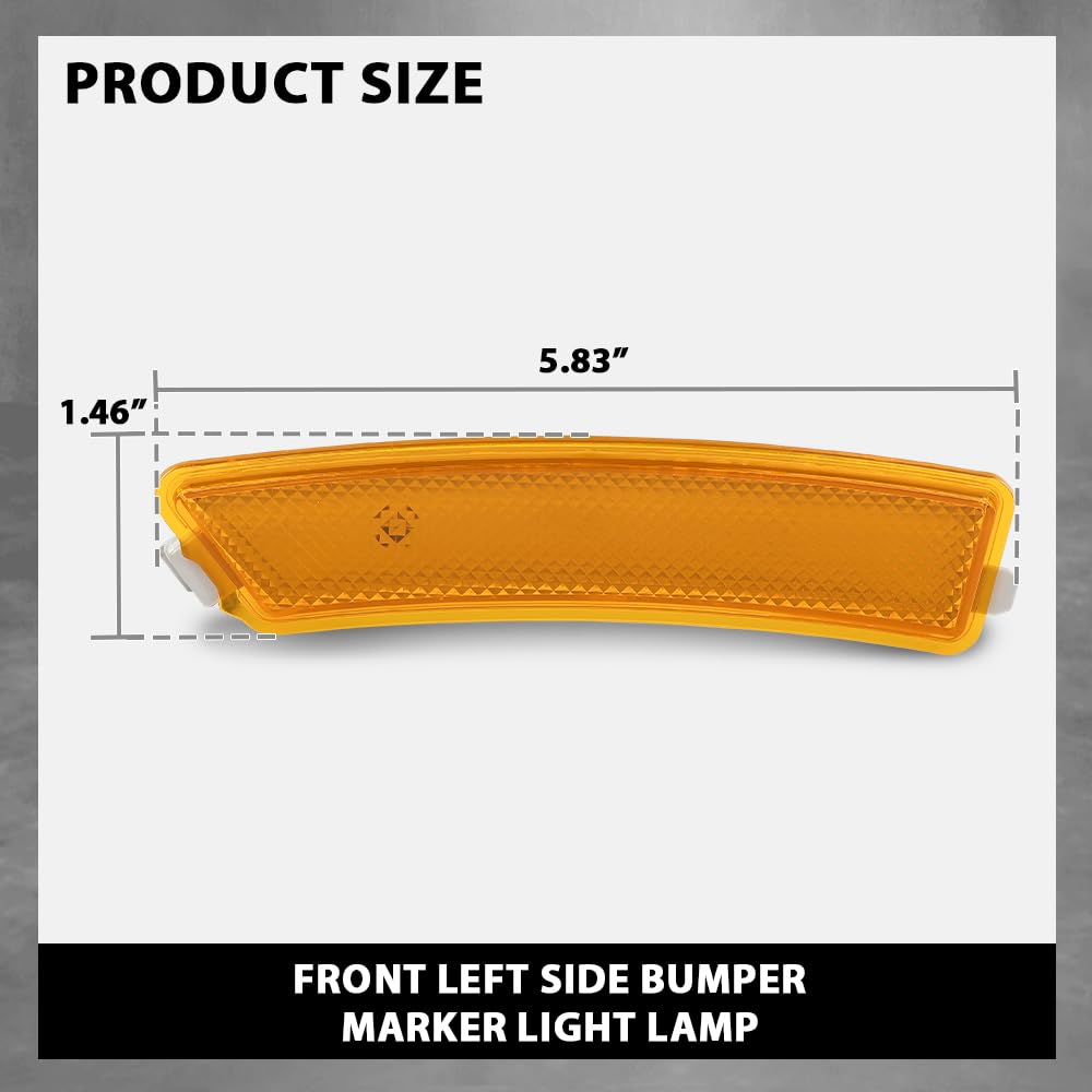 G-PLUS Front Left Bumper Reflector Side Marker Light Lamp, Compatible with Lincoln MKZ 2013-2016, Driver Side, DP5Z13A565F, FO1084100C