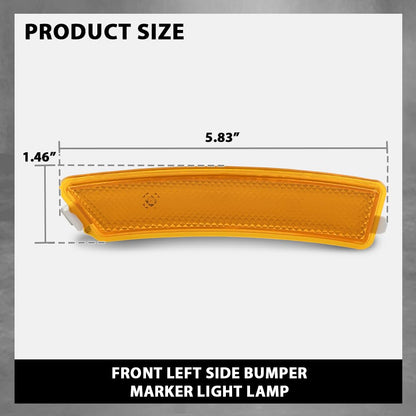 G-PLUS Front Left Bumper Reflector Side Marker Light Lamp, Compatible with Lincoln MKZ 2013-2016, Driver Side, DP5Z13A565F, FO1084100C